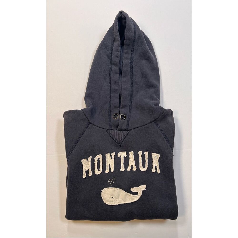 Montauk Appliqued Supersoft Hoodie w/ Whale Navy Blue 84 Brand Kids Size Medium